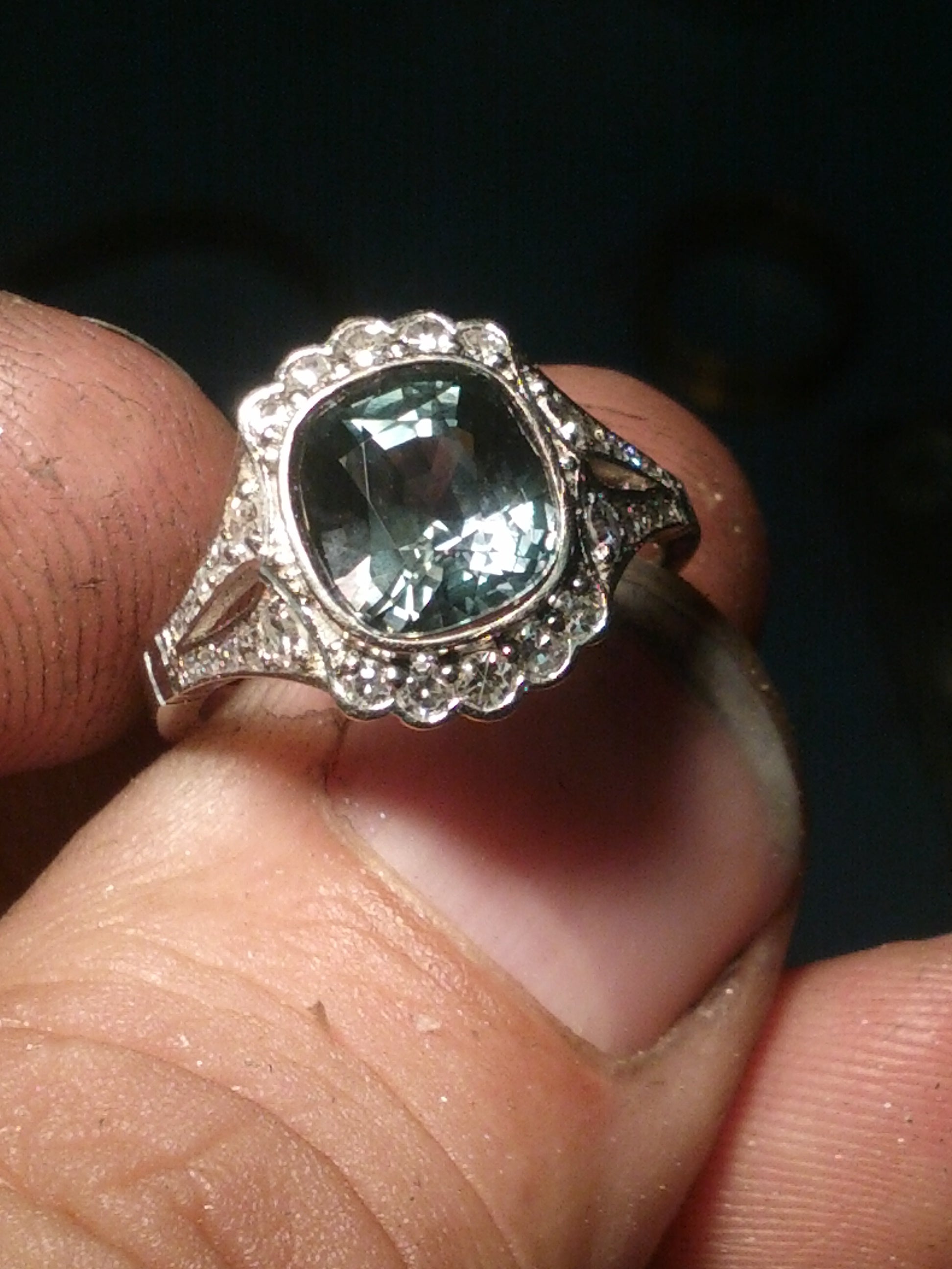 Australian Sapphire Bezel Ring