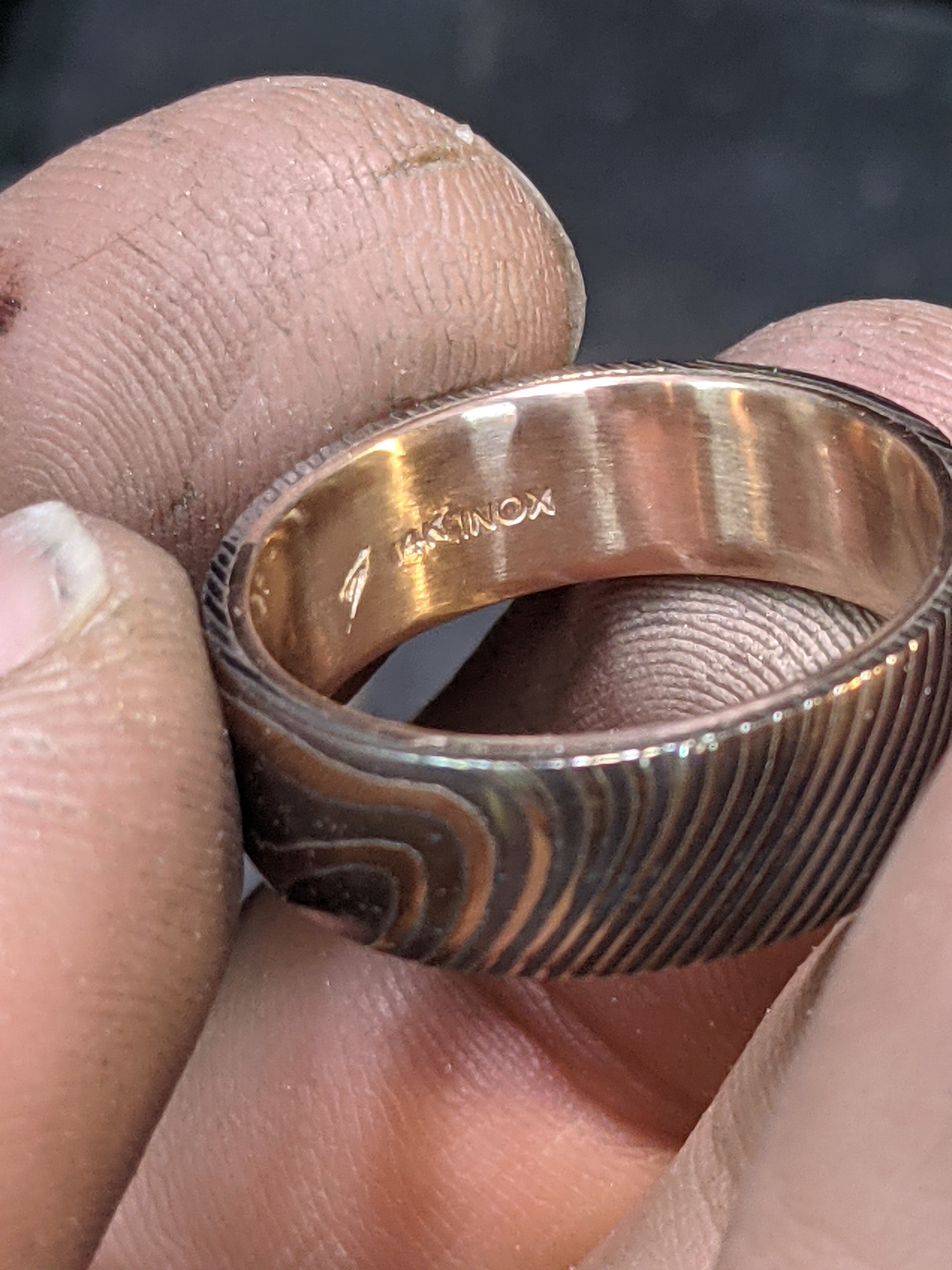 Rose Gold and Damascus Band
